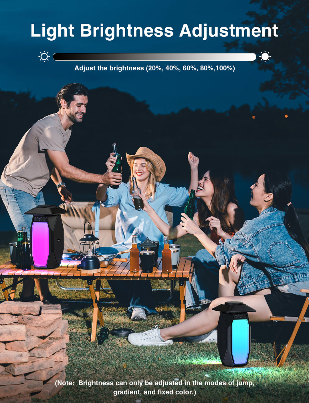 Onforu 25W RGB LED Lights Bluetooth Lantern Speakers YX01