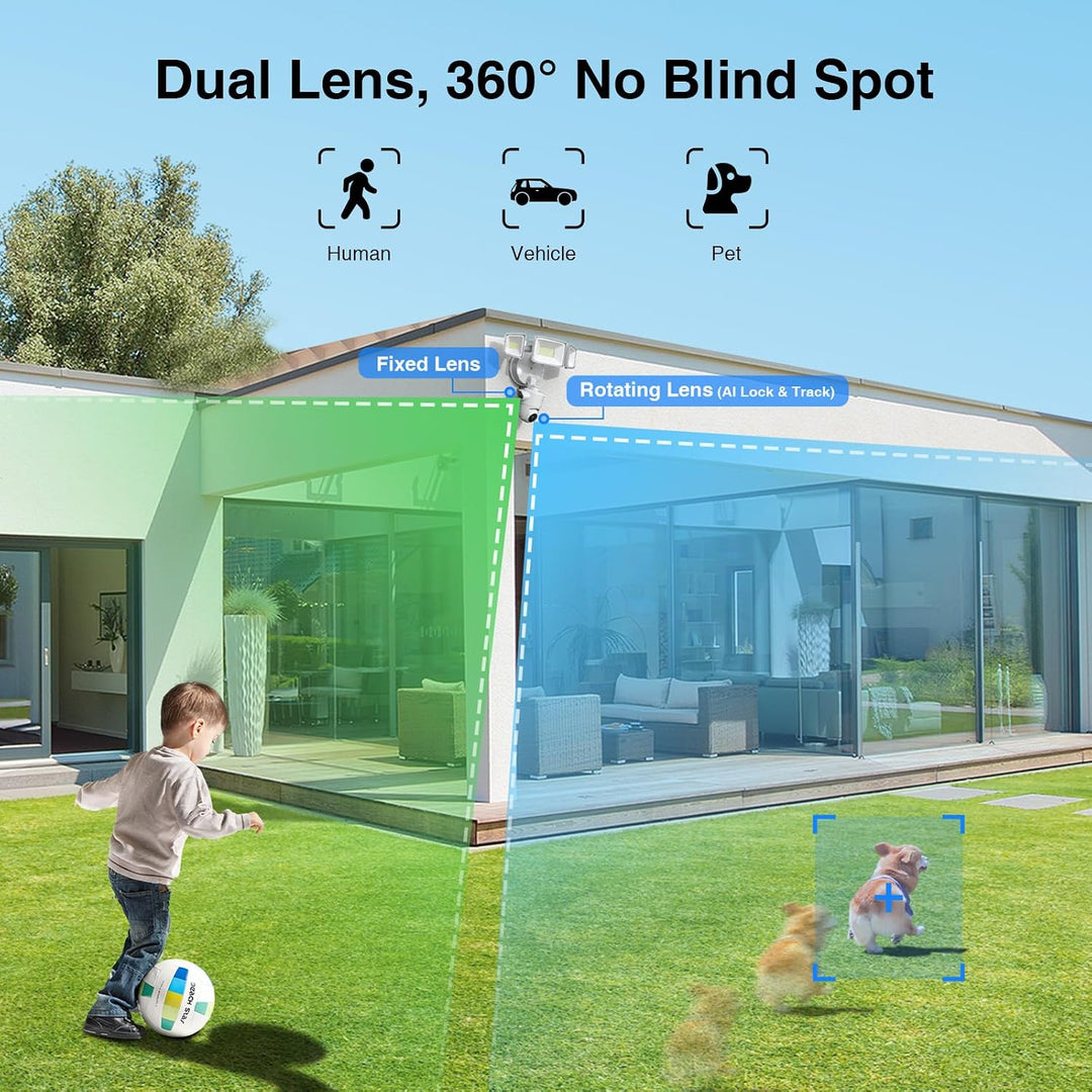 Onforu 360° Auto Tracking Dual-Lens Security Floodlight Camera SX11