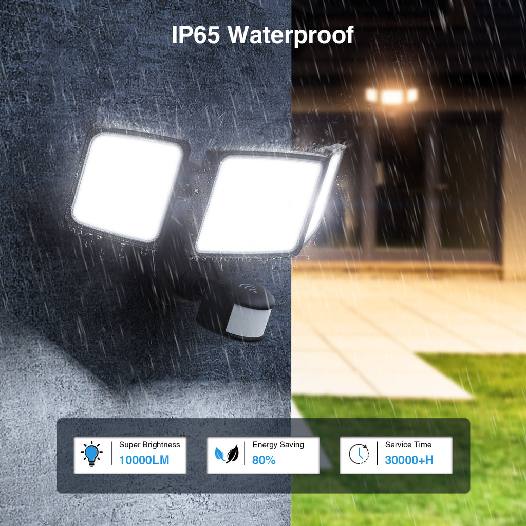 Onforu WIFI Control 100W Outdoor LED Motion Detector Lights IP65 Waterproof