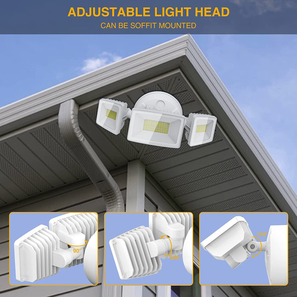 Onforu 55W 5500LM White Outdoor LED Lights for Eave Mount