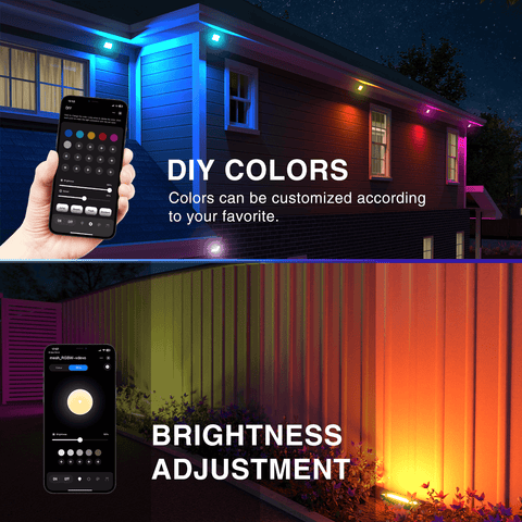 25W Wall Washer RGB Floodlights Bluetooth Brightness Colors