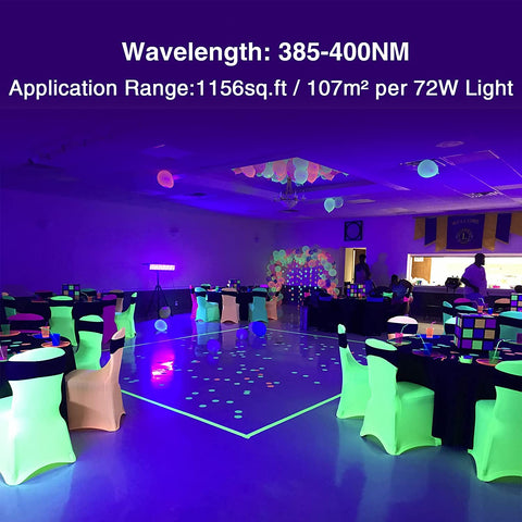 100W 385-400nm LED UV Black Light Bar, Black Lights for Glow Party