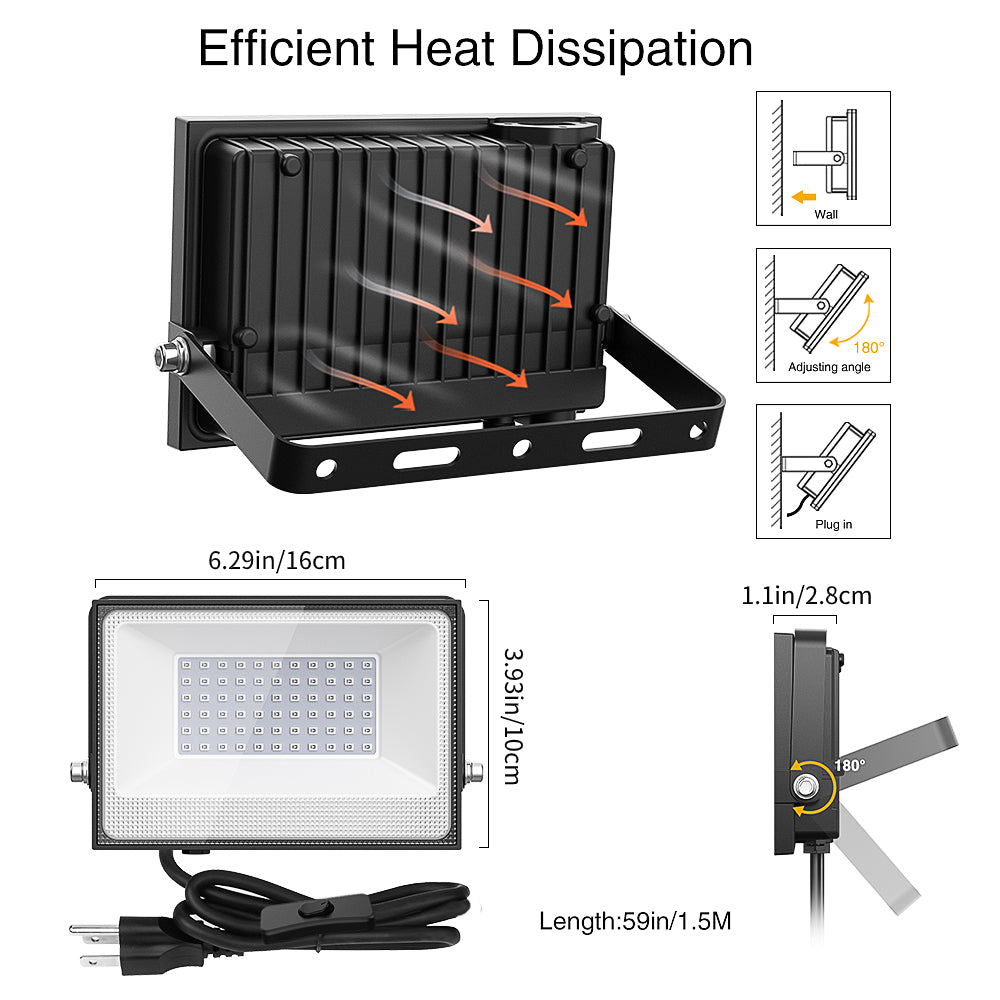 Onforu 38W LED Black Flood Lights FG73