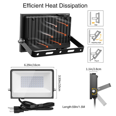 Onforu 38W LED Black Flood Lights FG73