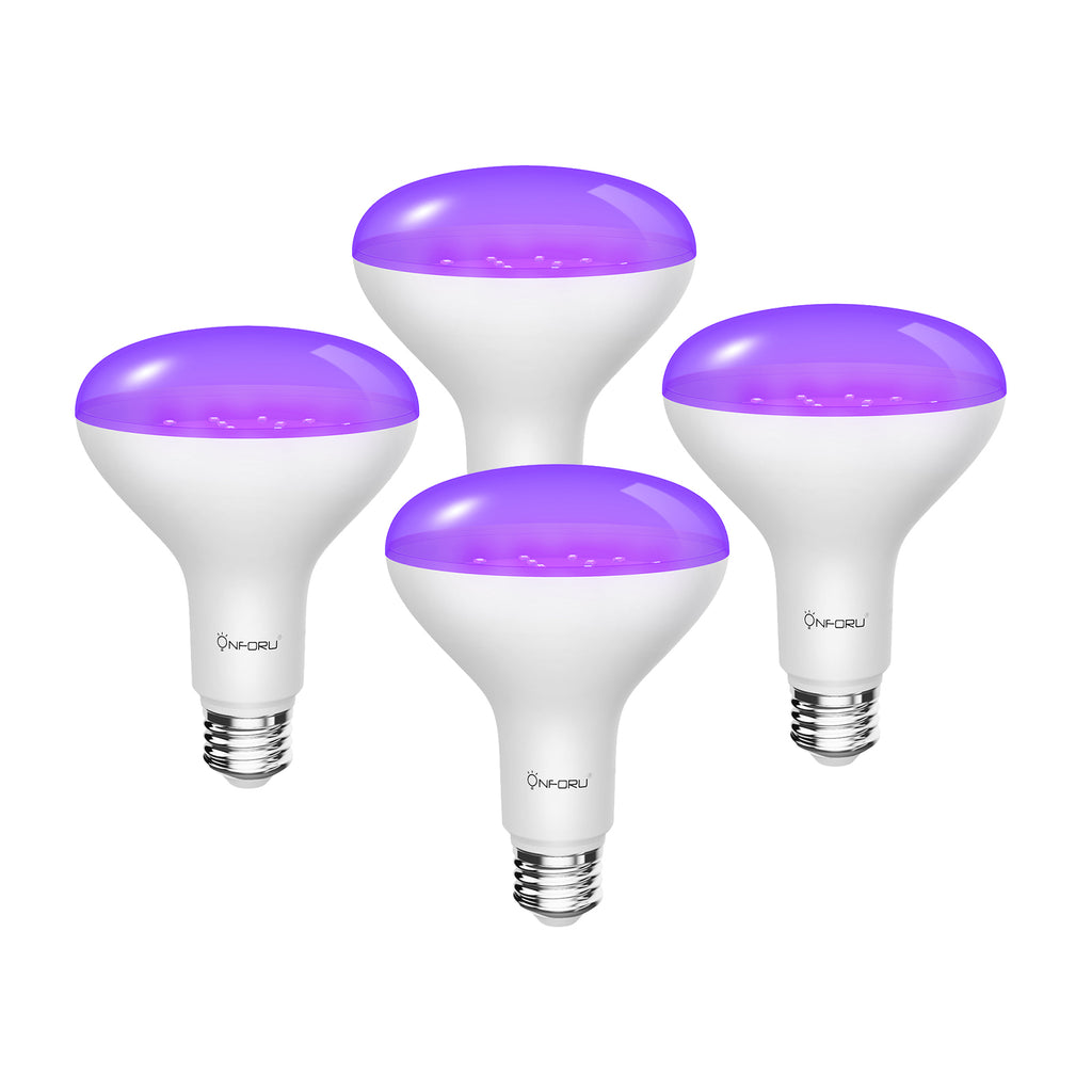 Qixivcom 2-Pack 15W UV LED Black Light Bulbs BR30 E26 Blacklight