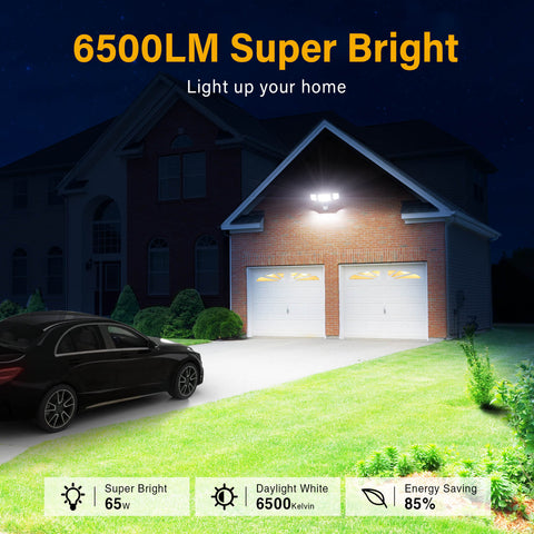 6500LM Brightness Motion Sensor & Dusk till Dawn Flood Lights