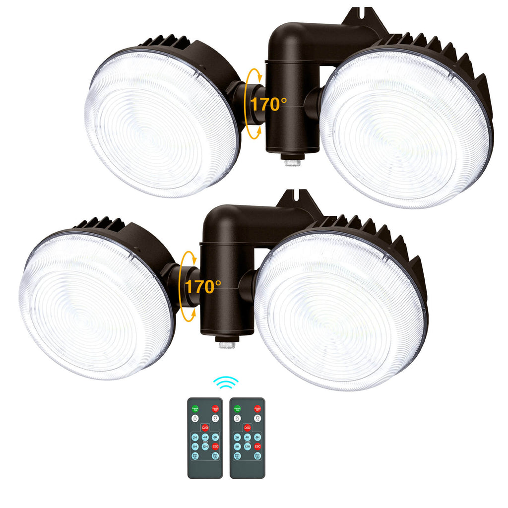 Onforu 100W Dual-Head Dusk to Dawn LED Barn Light with Remote GC02