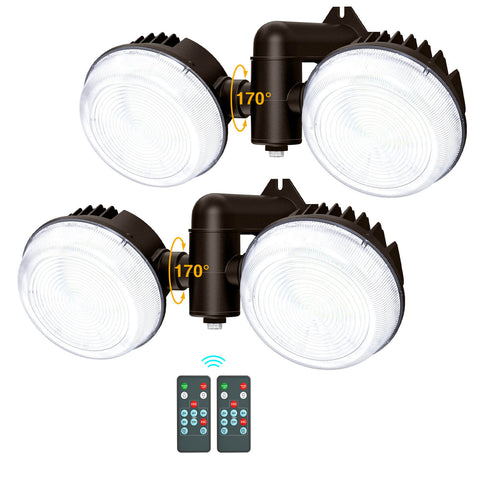 Onforu 100W Dual-Head Dusk to Dawn LED Barn Light with Remote GC02