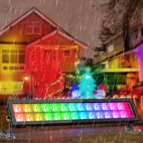 Colorful Bluetooth RGB LED Flood Light Bars Waterproof