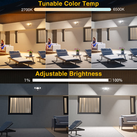 Onforu 55W Motion Sensor LED Security Light Color Temp Adjustment