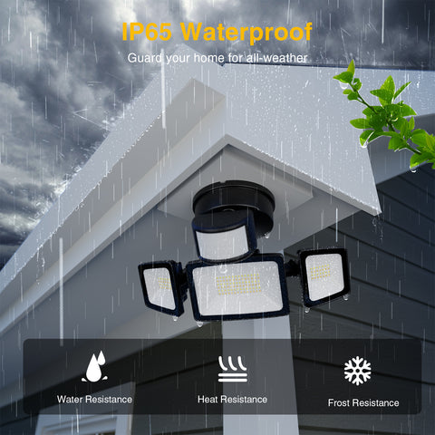 Onforu 55W Motion Sensor LED Security Light IP65 Waterproof