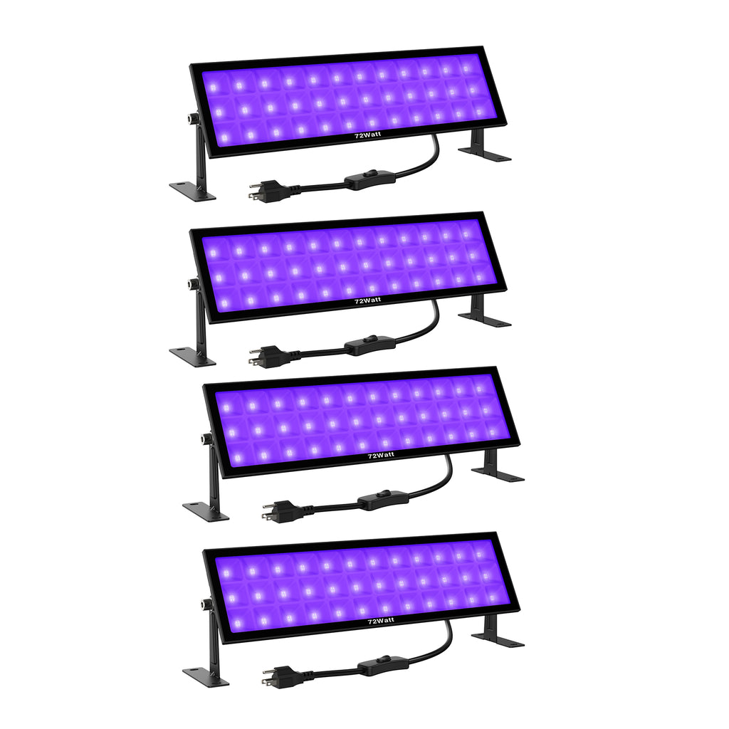Glow Party Black Light LED Light Fixtures 4 Pack
