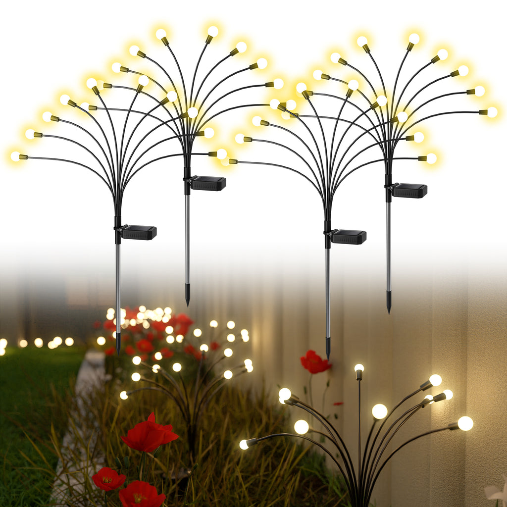 Onforu Solar Garden Lights, 4 Pack 10 LEDs Solar Firefly Lights