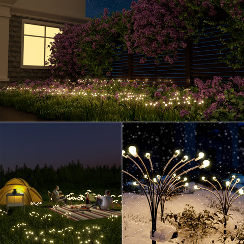 Onforu Solar Garden Lights, 4 Pack 10 LEDs Solar Firefly Lights