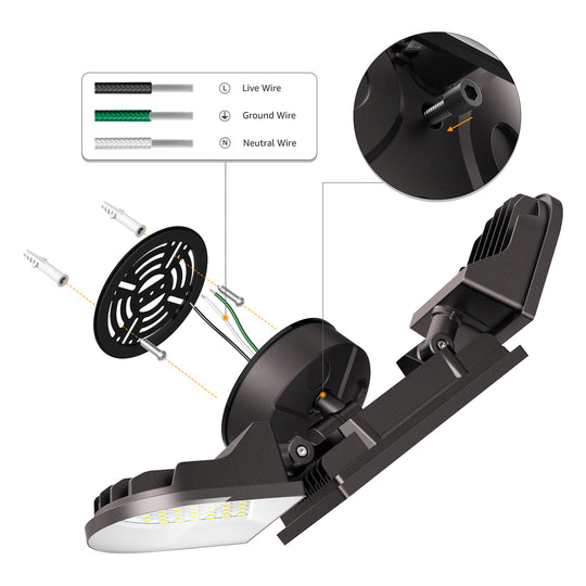 Onforu 100W Motion Sensor LED Security Light Brown Details