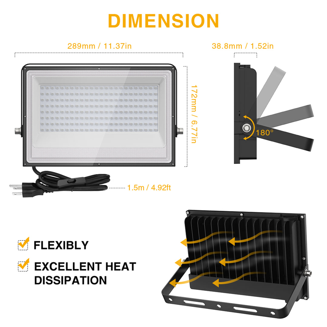 Onforu 150W LED Black Flood Light FG180