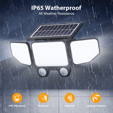 Onforu 3 Heads LED Solar Motion Lights with Remote TY21