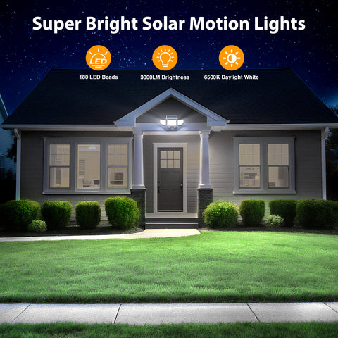 Onforu 3 Heads LED Solar Motion Lights with Remote TY21