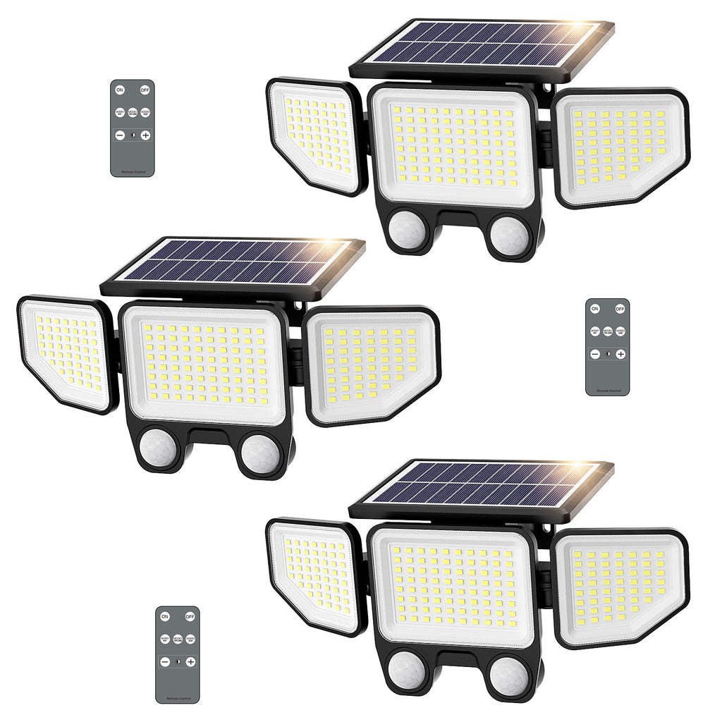 Onforu 3 Heads LED Solar Motion Lights with Remote TY21