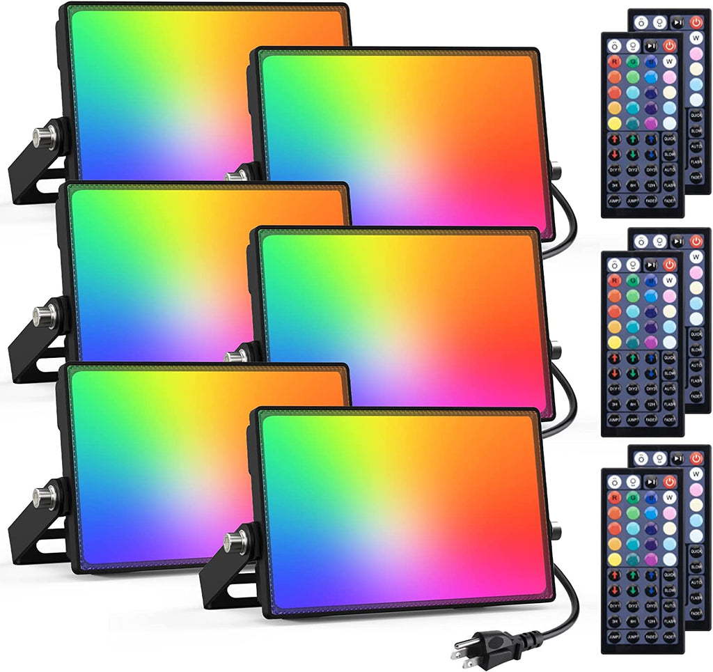 20W Colorful LED Flood Lights 6 Pack