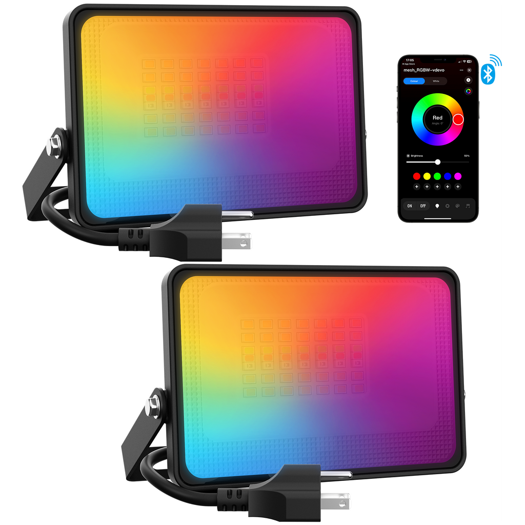 Onforu 25W Bluetooth RGBW LED Flood Lights IP66 Waterproof