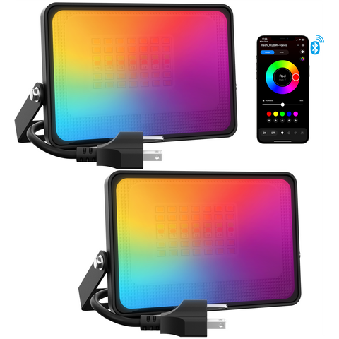 25W Wall Washer RGB Floodlights Bluetooth 2 Pack