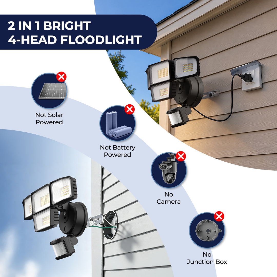 Onforu 4 Heads Motion Sensor LED Security Lights BD137