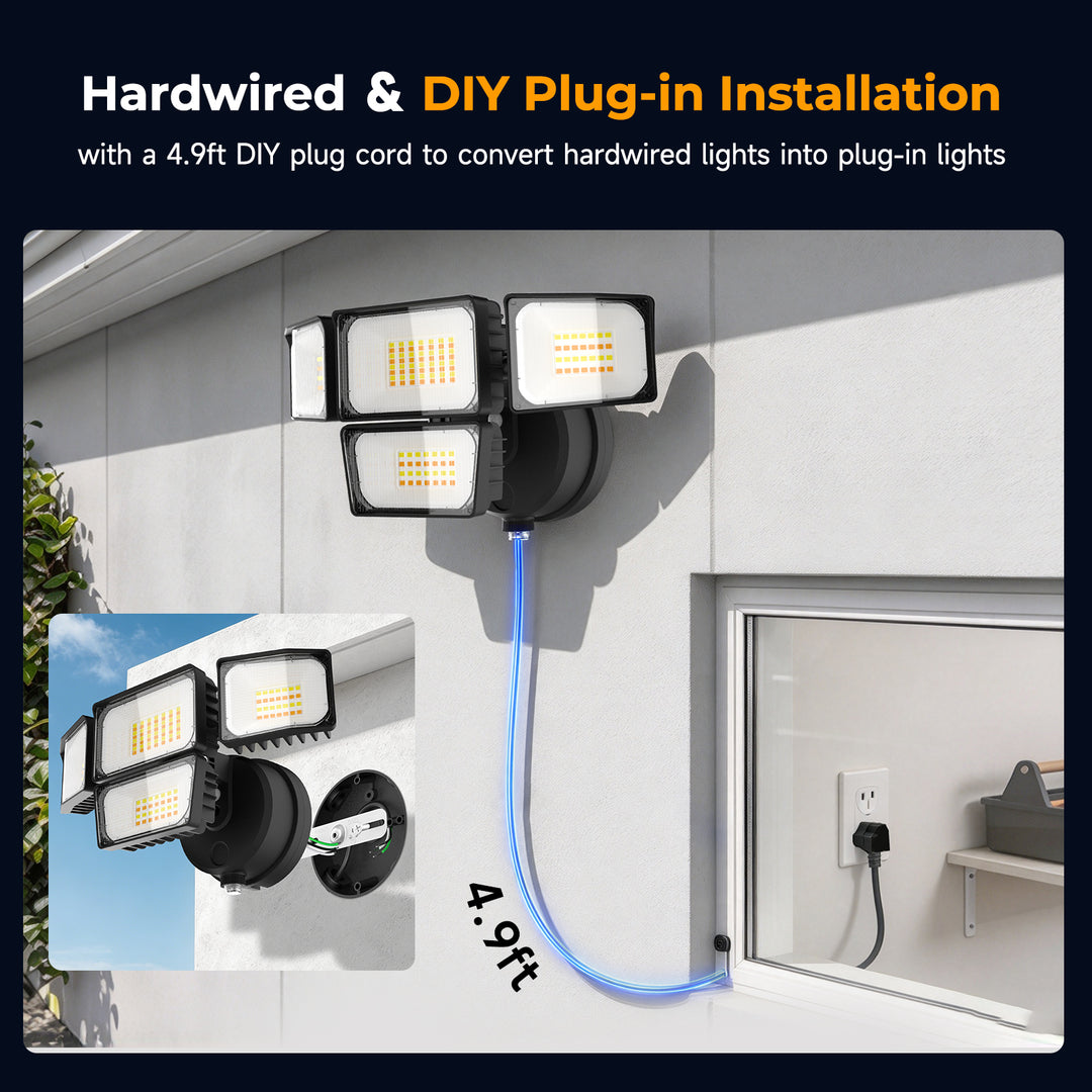 Onforu 120W 4 Heads Dusk to Dawn LED Security Light BD144