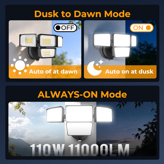 Onforu 120W 4 Heads Dusk to Dawn LED Security Light BD144