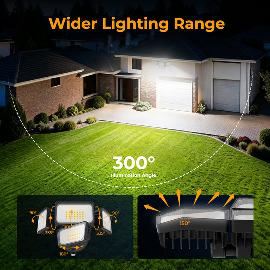 Onforu 120W 4 Heads Dusk to Dawn LED Security Light BD144