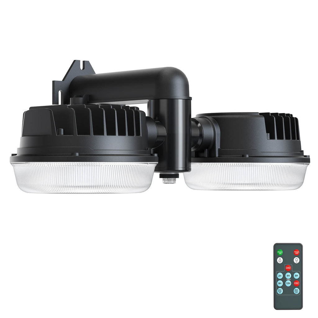 Onforu 100W Dual-Head Dusk to Dawn LED Barn Light with Remote GC02