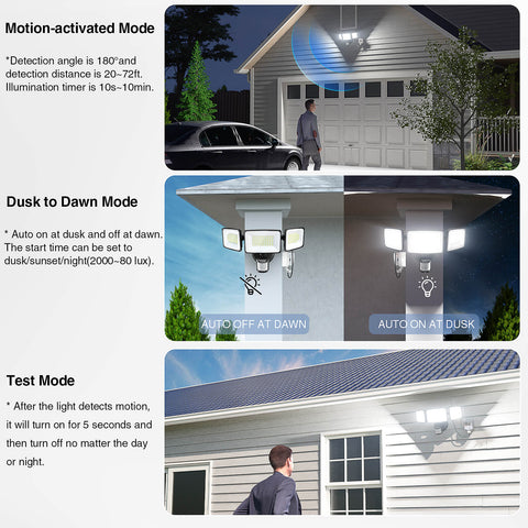 Onforu 100W Motion-Activated & Dusk till Dawn Security Light with Plug BD91