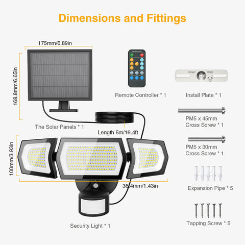 Onforu LED Solar Motion Security Lights with Mesh TY14