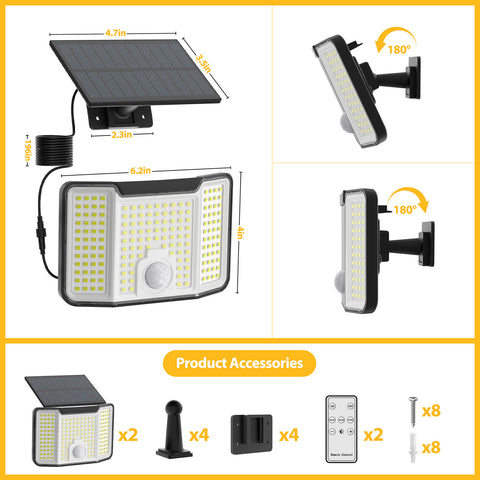 Onforu LED Solar Motion & Dusk to Dawn Security Lights with Remote TY15