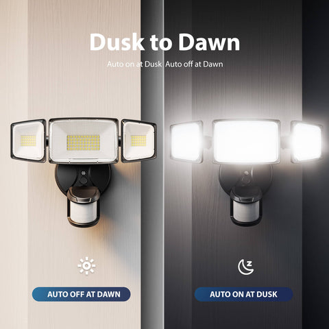 Onforu 75W LED Motion Sensor and Dusk to Dawn Security Light BD86