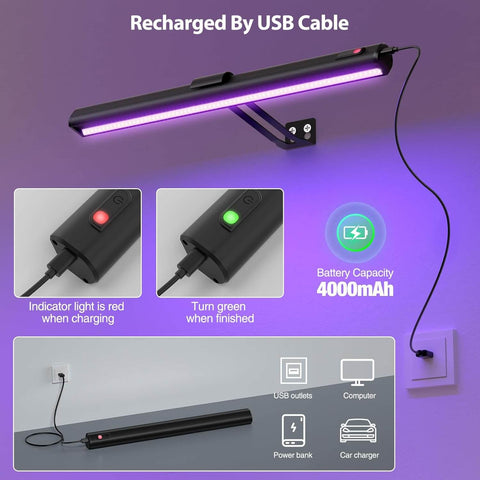 Onforu Rechargeable LED Black Light Bar CG07