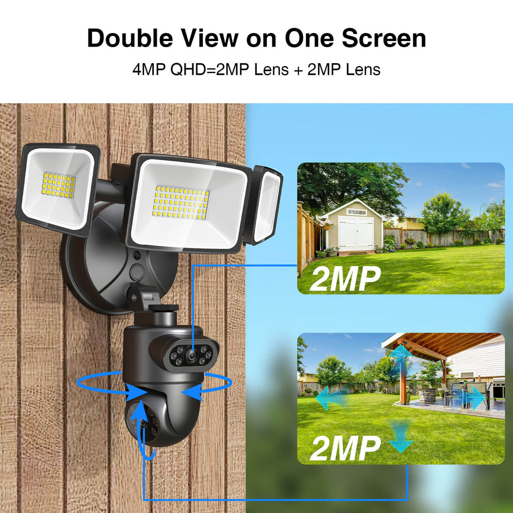 Onforu Dual Lens 55W LED Motion Sensor Floodlight Camera SX07