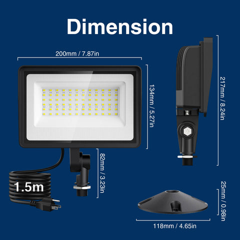 Dimension Outdoor LED Flood Light with Knuckle Mount 