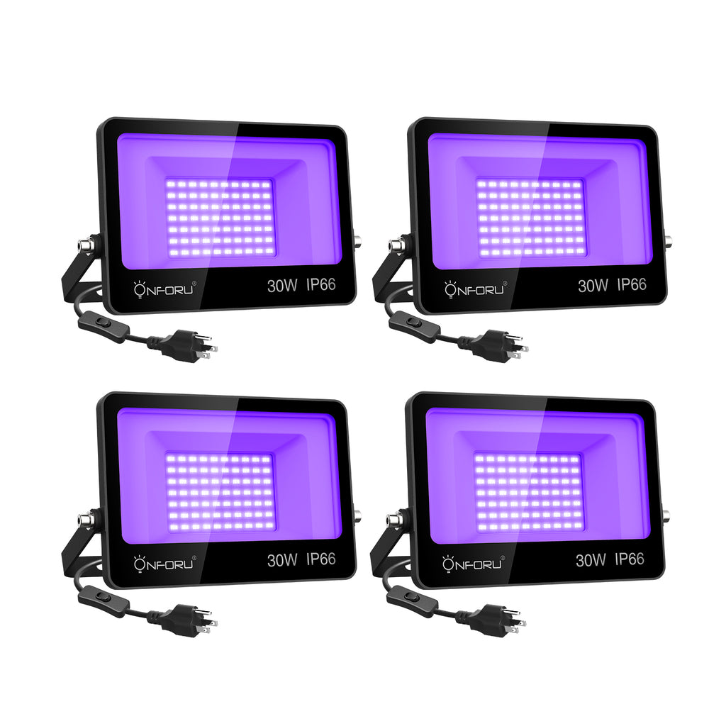 30W UV LED Flood Light, IP66 Rated,with UL Plug for Dance Party， for B –  FreeAmzProducts