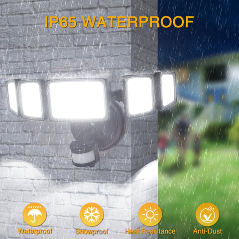 Onforu 55W LED Security Lights Motion Outdoor with 5 Heads Waterproof