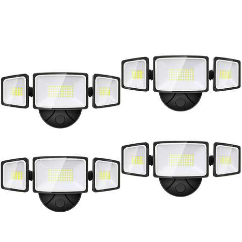 Onforu 60W LED Security Flood Light IP65 3 Adjustable Heads