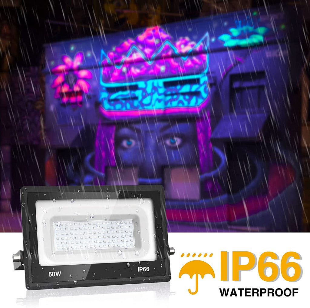 Onforu 50W Bluetooth LED Black Flood Lights FG142