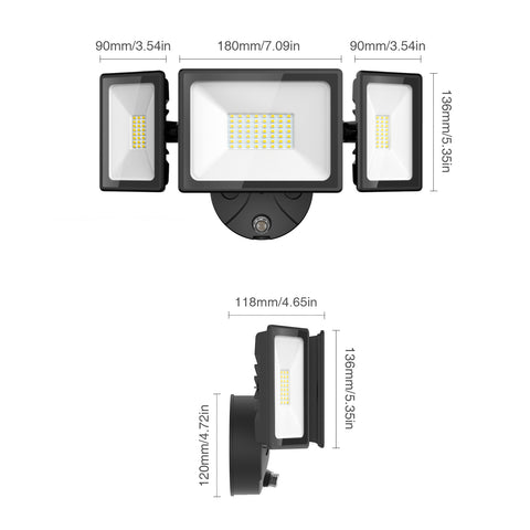 Onforu 70W Dusk to Dawn LED Garden Light Size