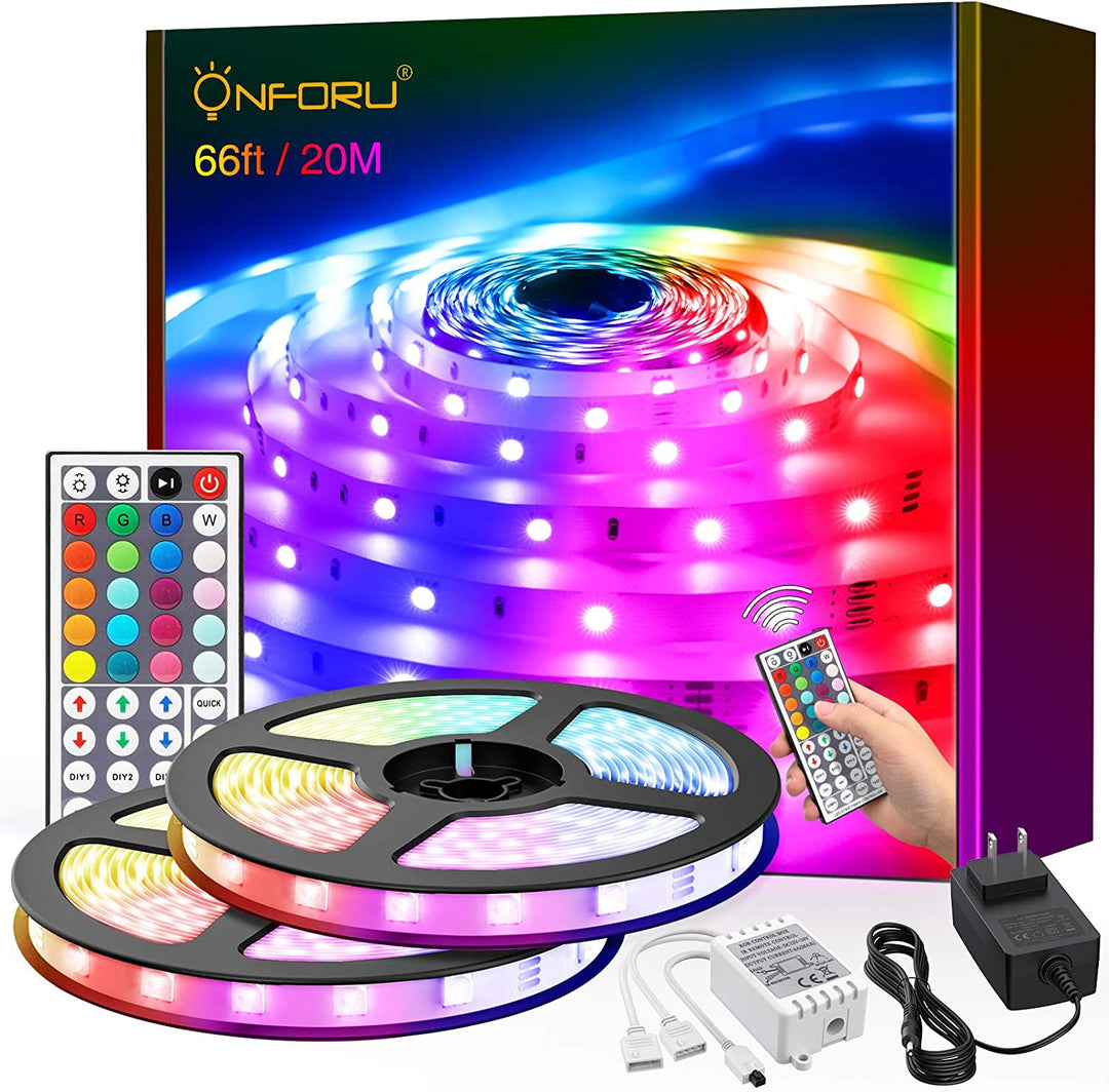 Onforu 66ft RGB LED Strip Lights with Remote