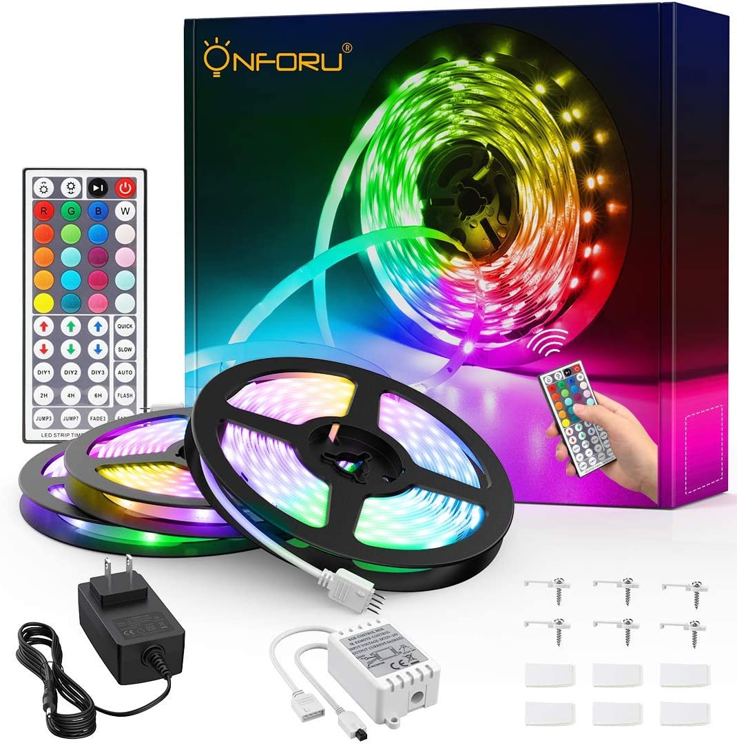 Onforu 50ft RGB LED Strip Lights with Remote