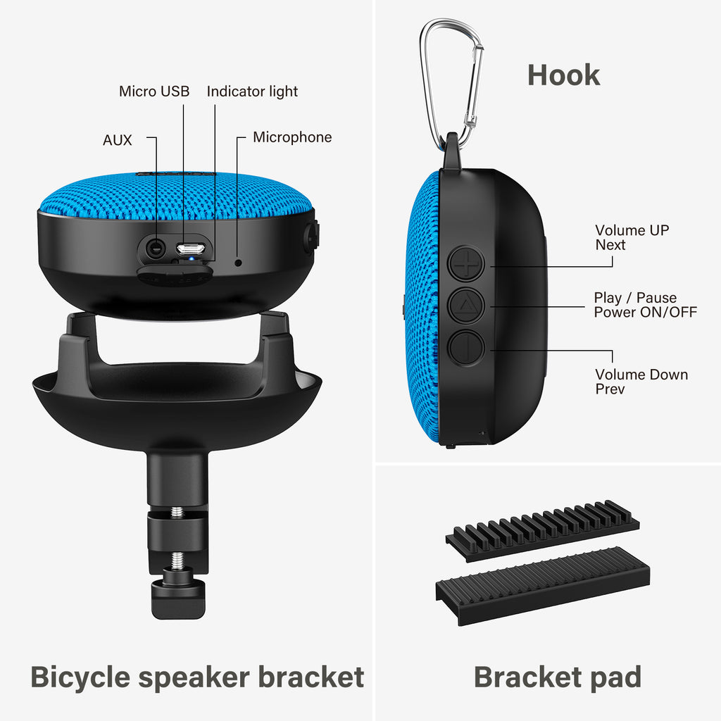 Onforu Waterproof Bluetooth Bike Speaker Dimension