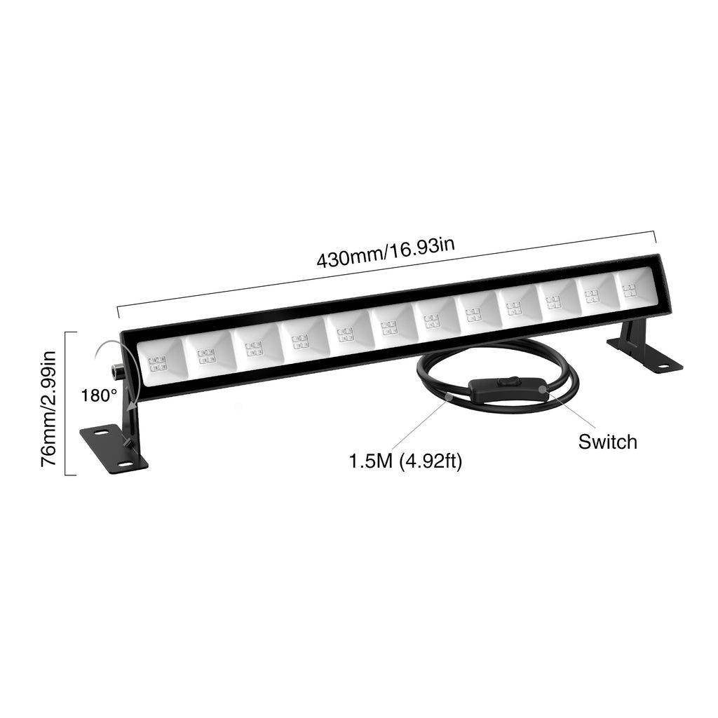 Onforu 4 Pack 27W LED Black Lights, Blacklight Bars with Plug and