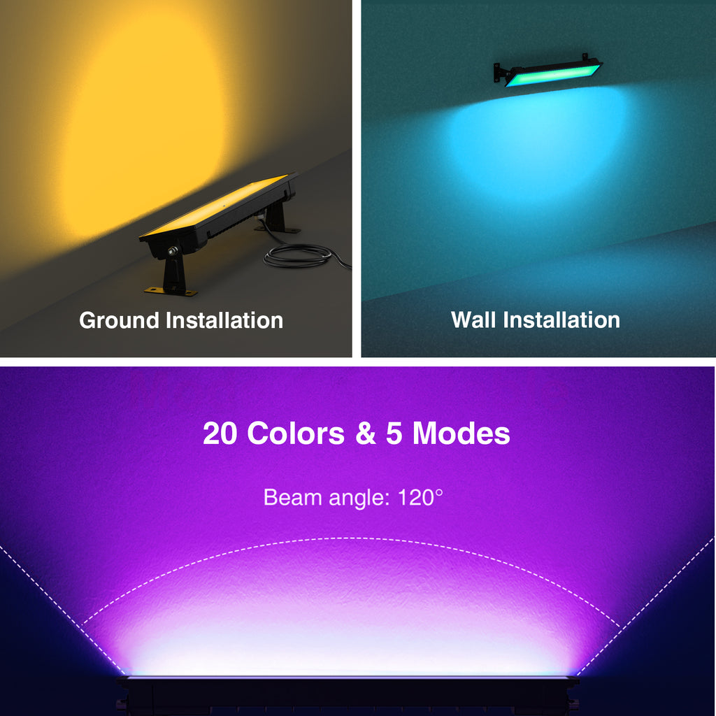 Onforu 48W RGB & UV LED Light Bars CT13