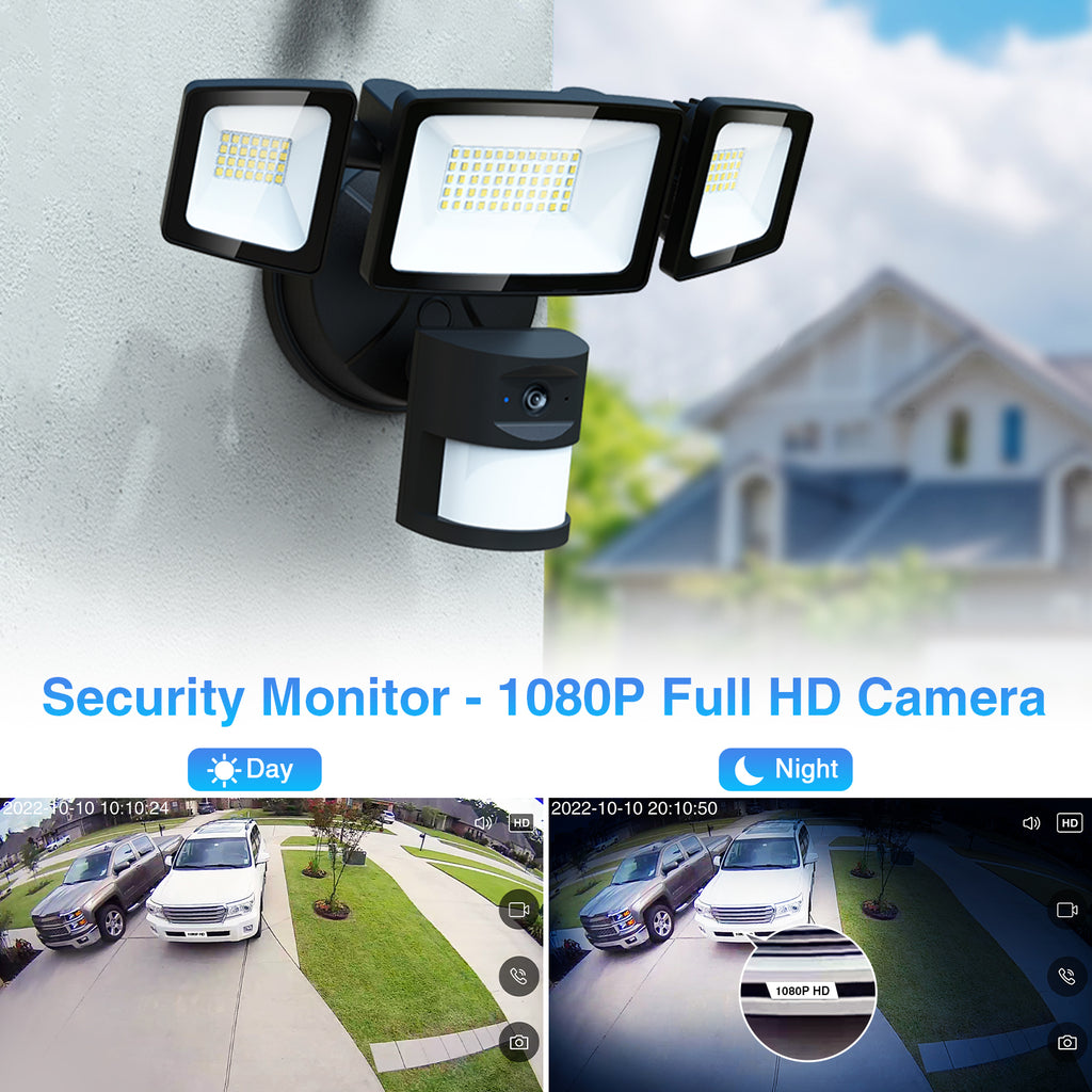 Onforu 55W LED Motion Security Light with Camera 1080P