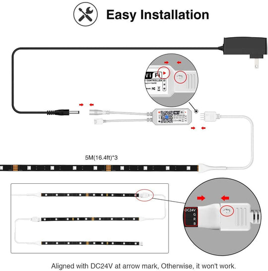 Onforu 49.2ft Smart WiFi LED Light Strip